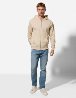 Sweatjacke - Rückenprint - Beige