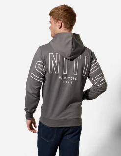 Sweatjacke - Rückenprint - dunkelgrau