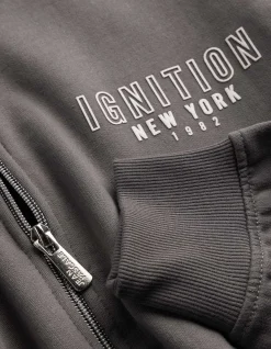 Sweatjacke - Rückenprint - dunkelgrau