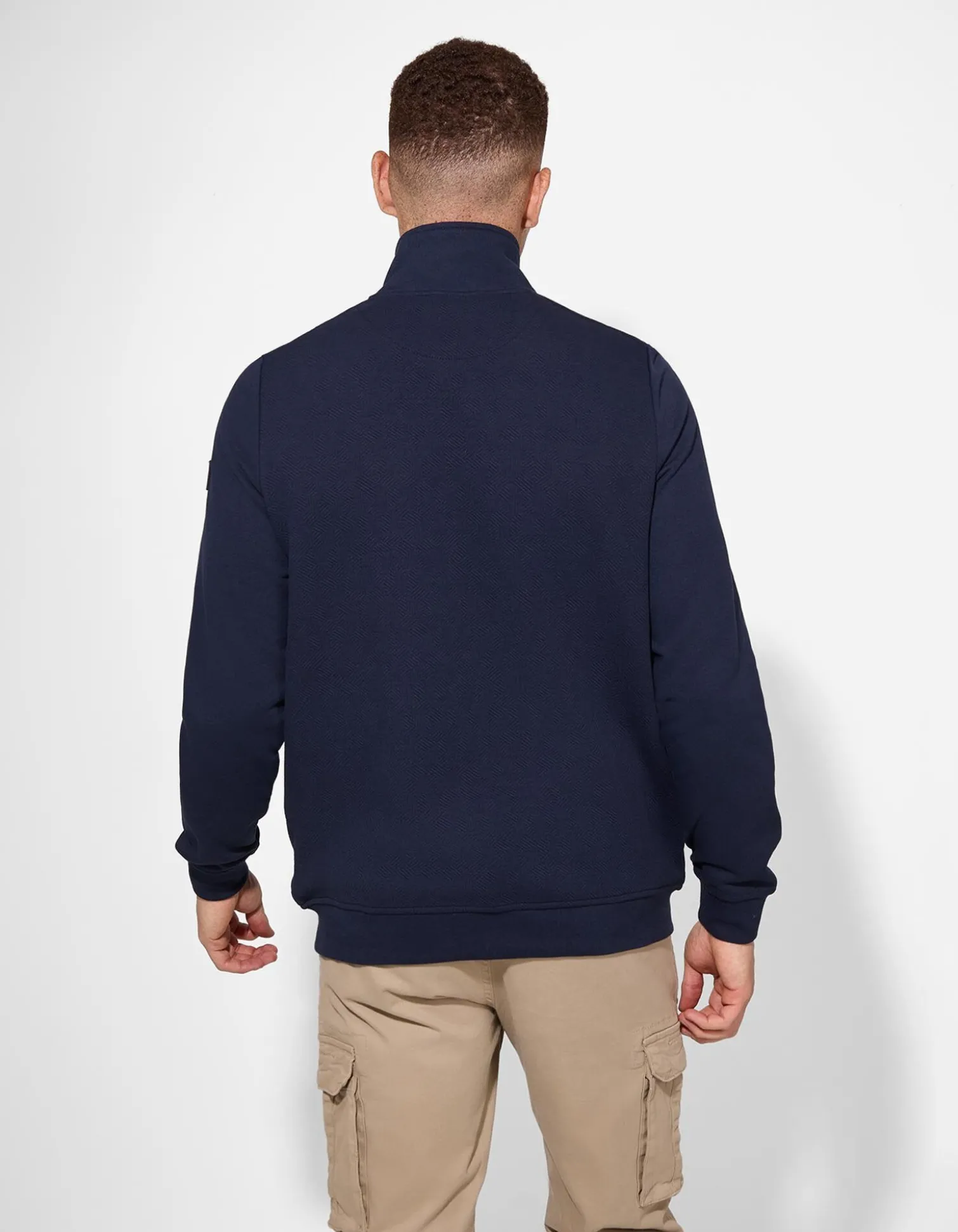 Sweatjacke - Stehkragen - dunkelblau