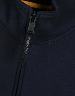 Sweatjacke - Stehkragen - dunkelblau
