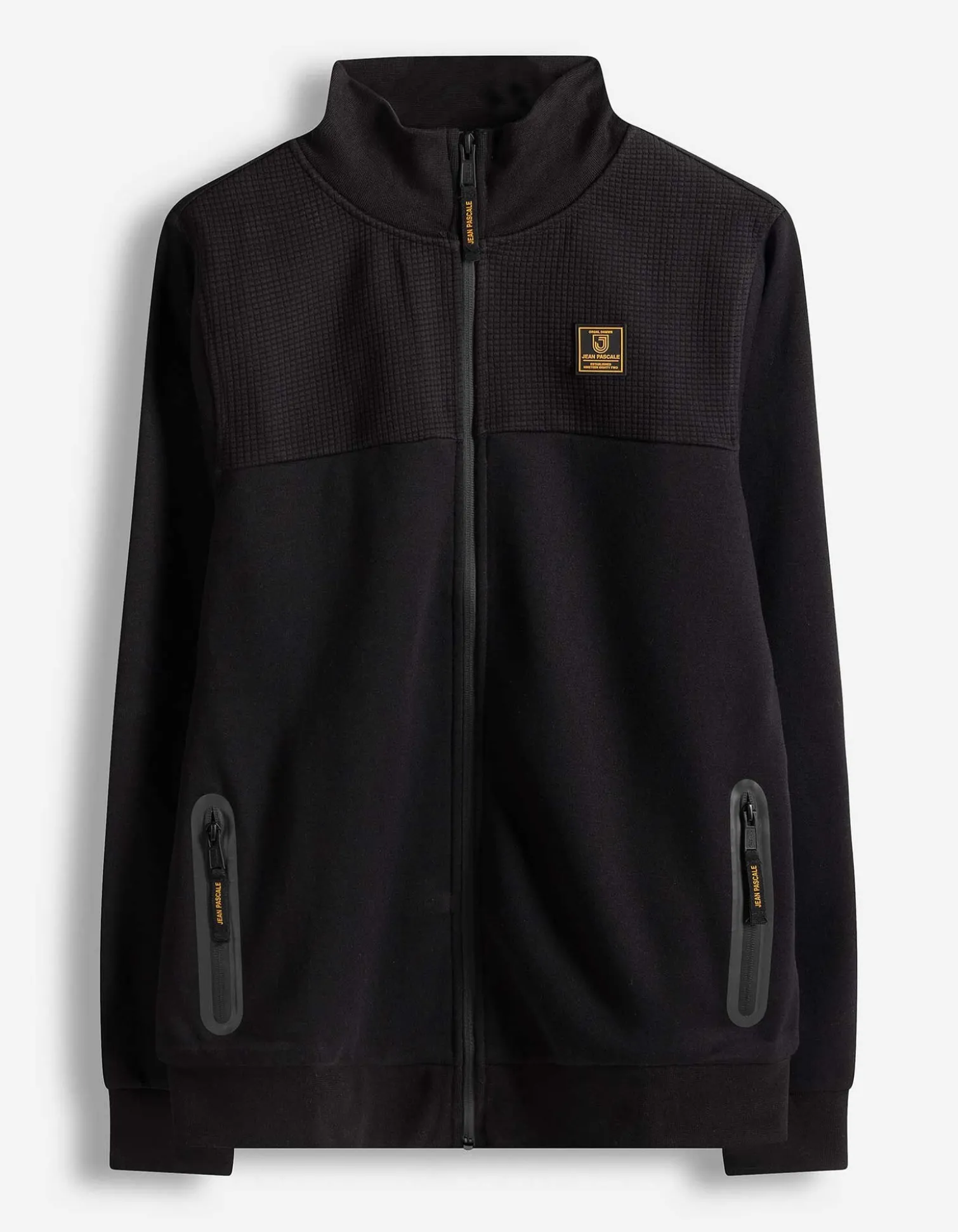 Sweatjacke - Stehkragen - schwarz