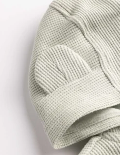 Sweatjacke - Waffelstruktur - hellgrün