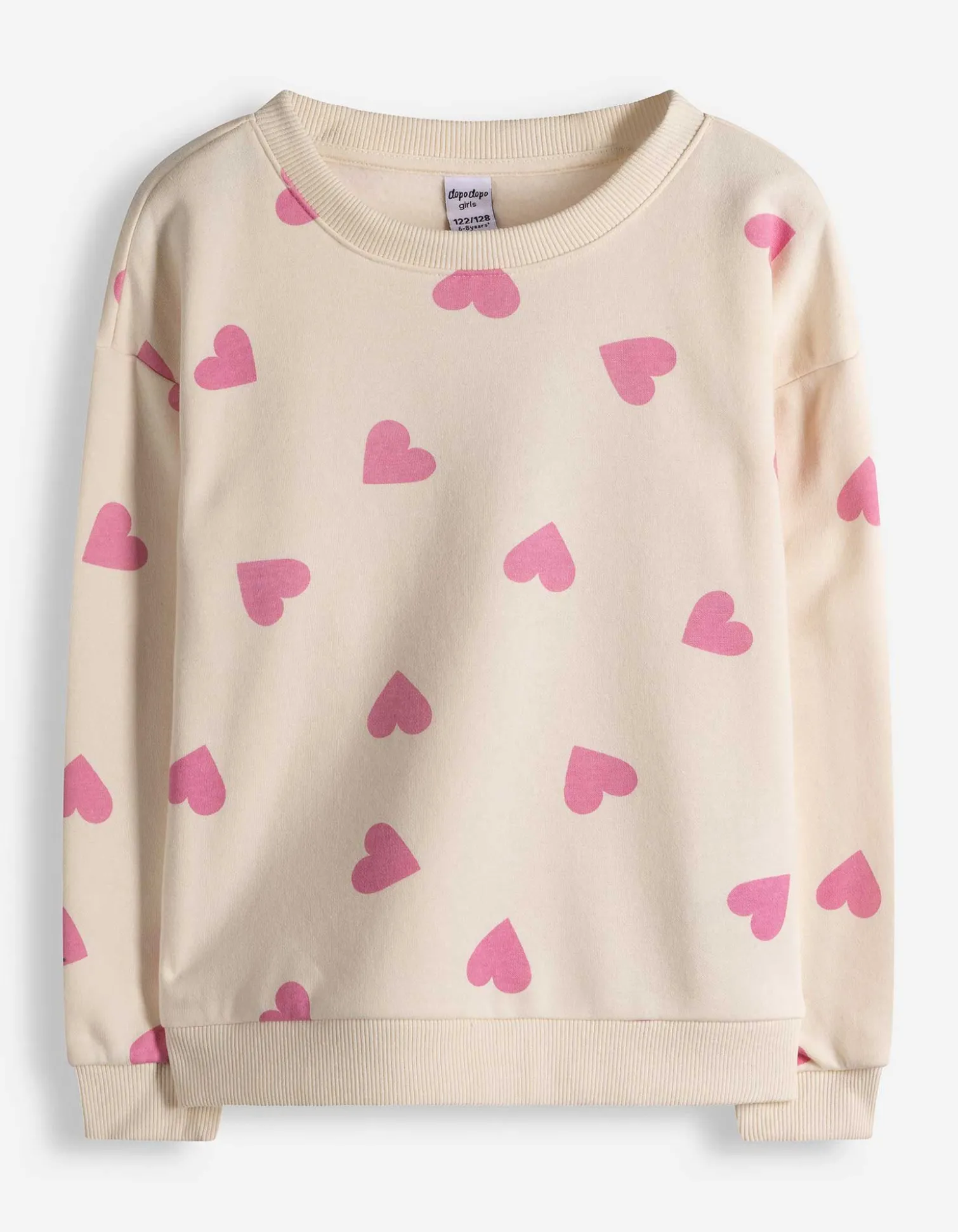 Sweatshirt - Allover-Muster - beige
