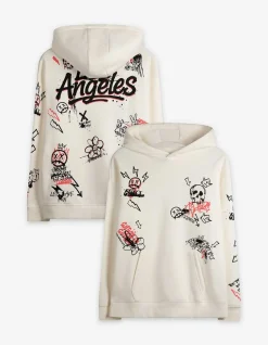 Sweatshirt - Allover-Print - weiß