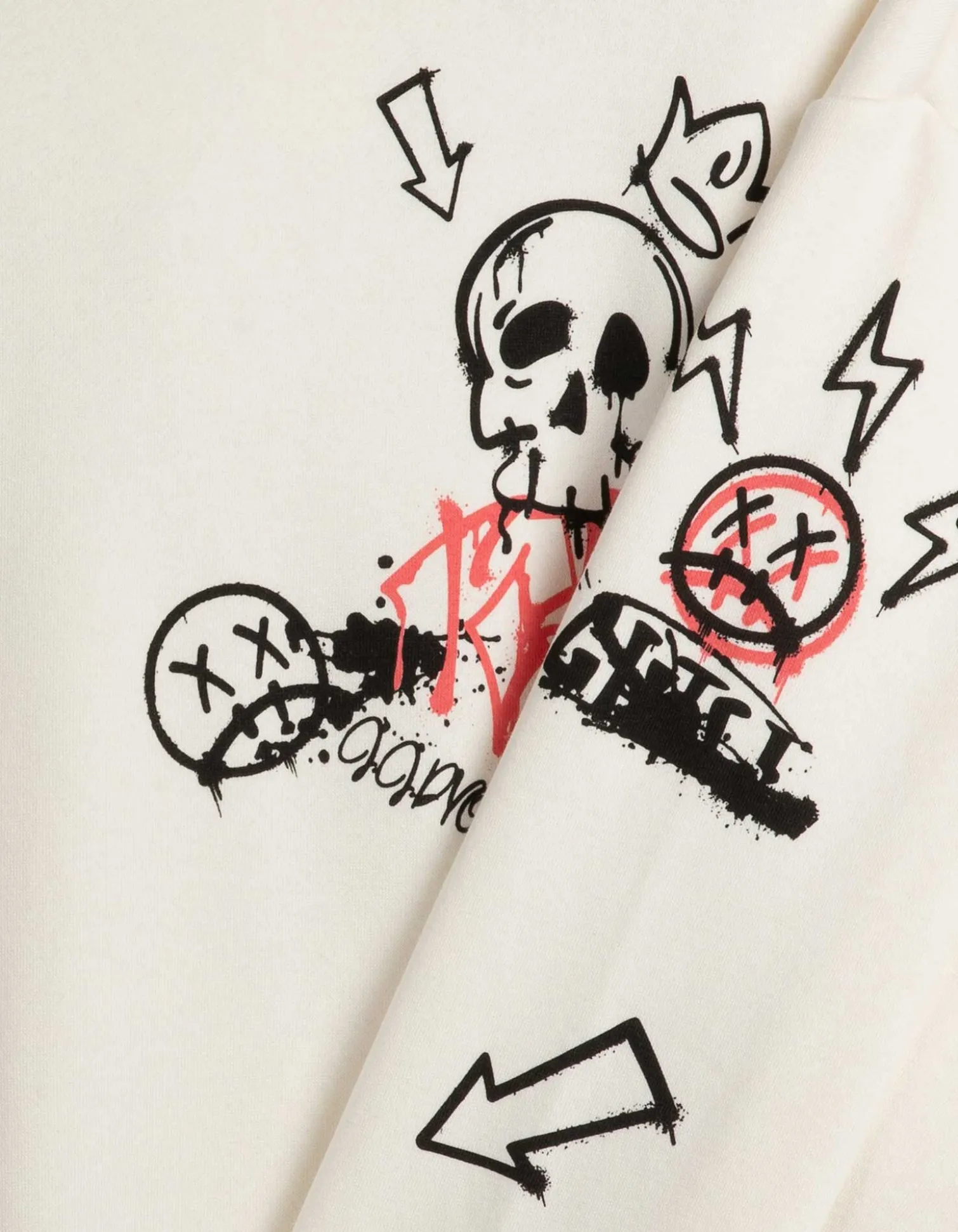 Sweatshirt - Allover-Print - weiß