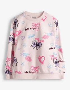 Sweatshirt - Allover-Print - rosa