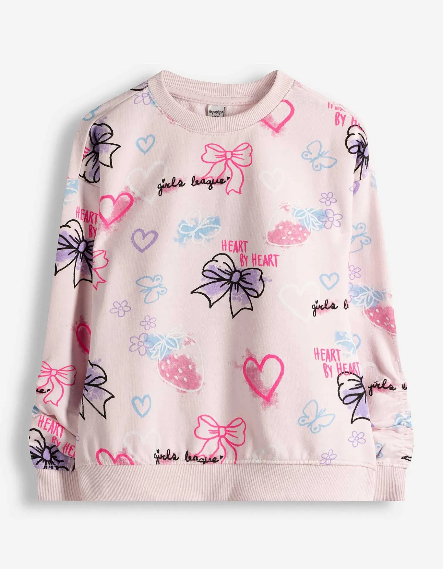 Sweatshirt - Allover-Print - rosa