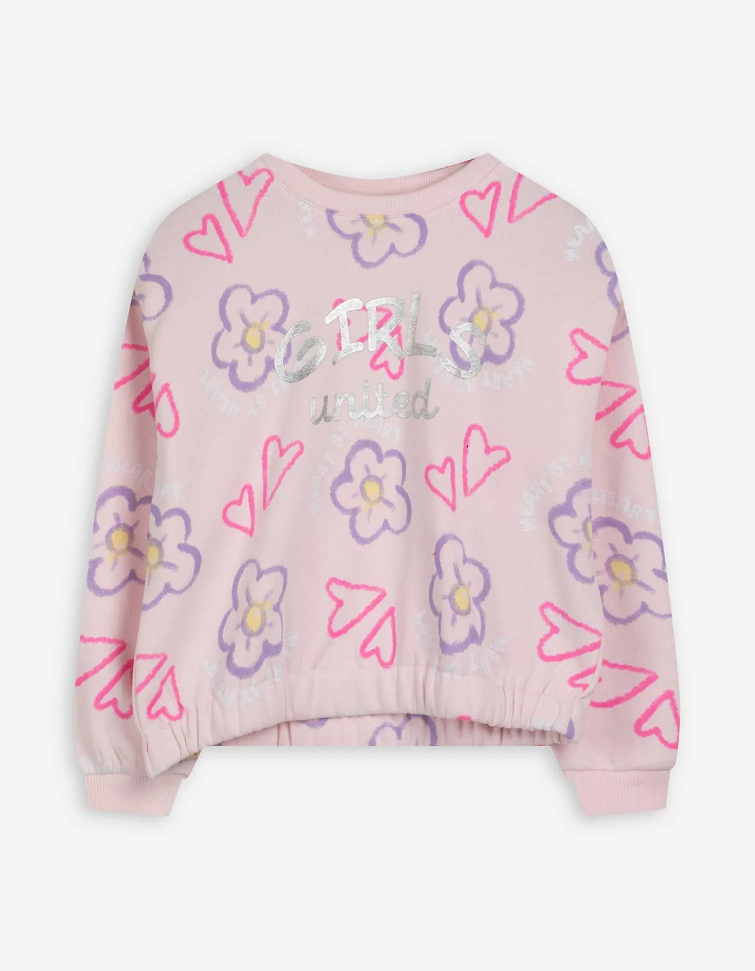 Sweatshirt - Allover-Print - rosa