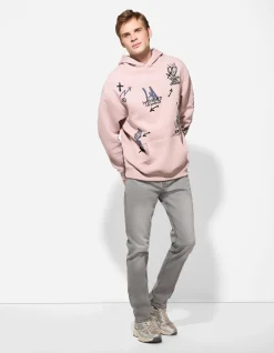 Sweatshirt - Allover-Print - rosa