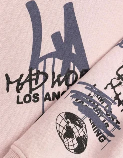 Sweatshirt - Allover-Print - rosa