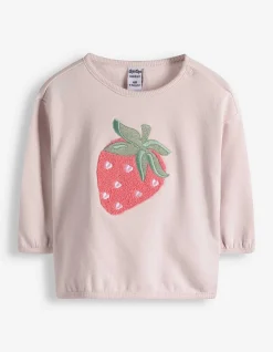 Sweatshirt - Applikation - rosa