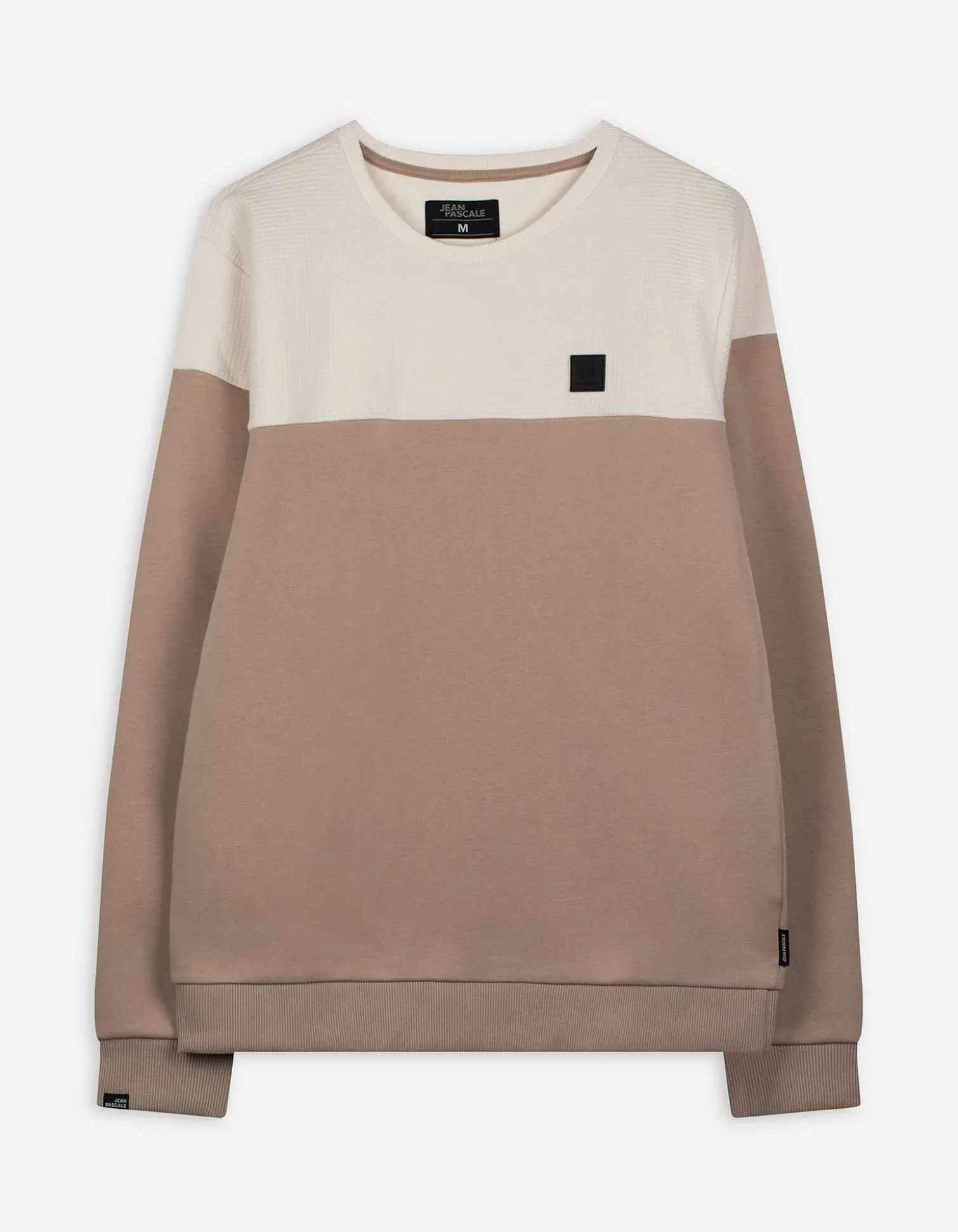 Sweatshirt - Color-Blocking - beige