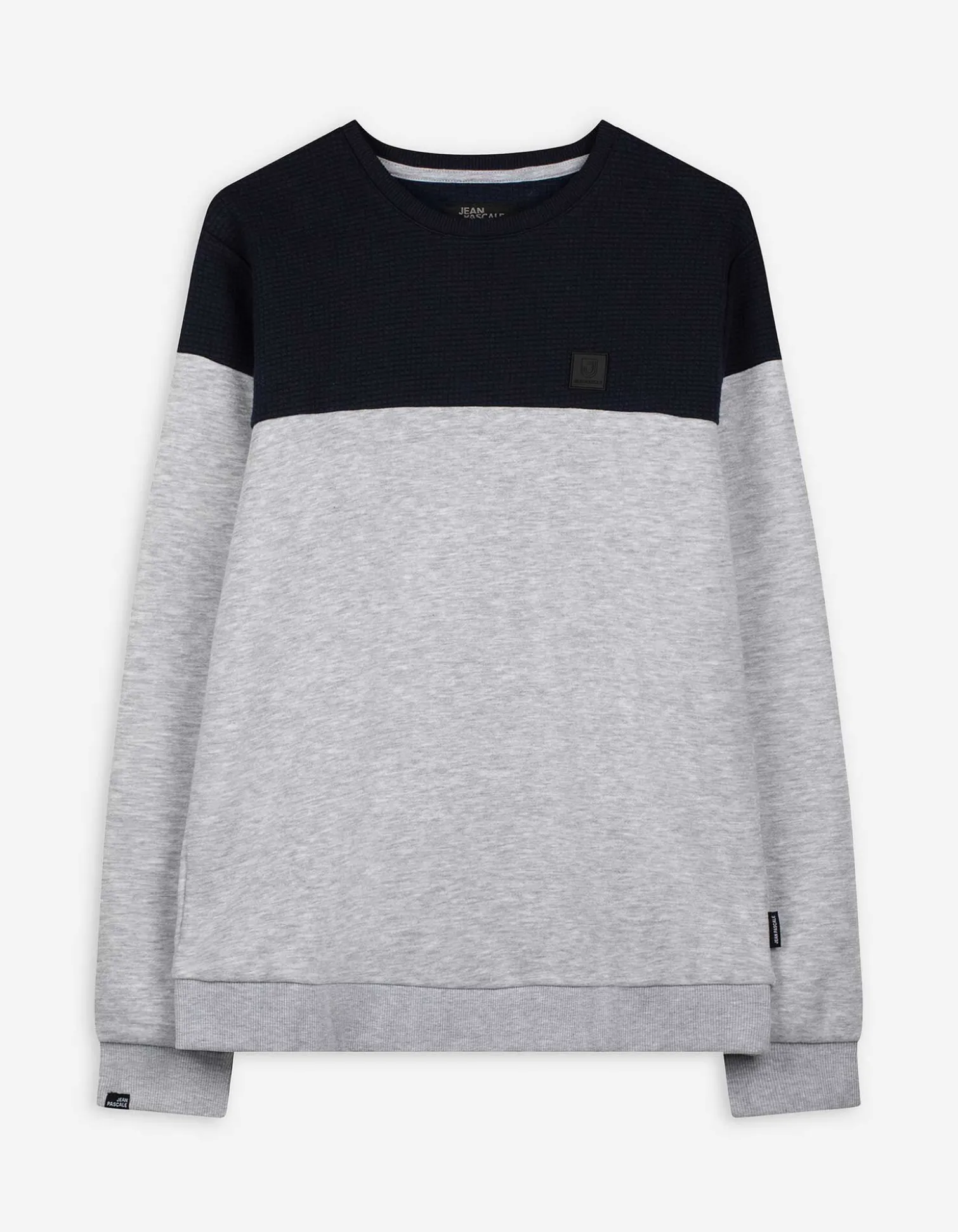 Sweatshirt - Color-Blocking - grau