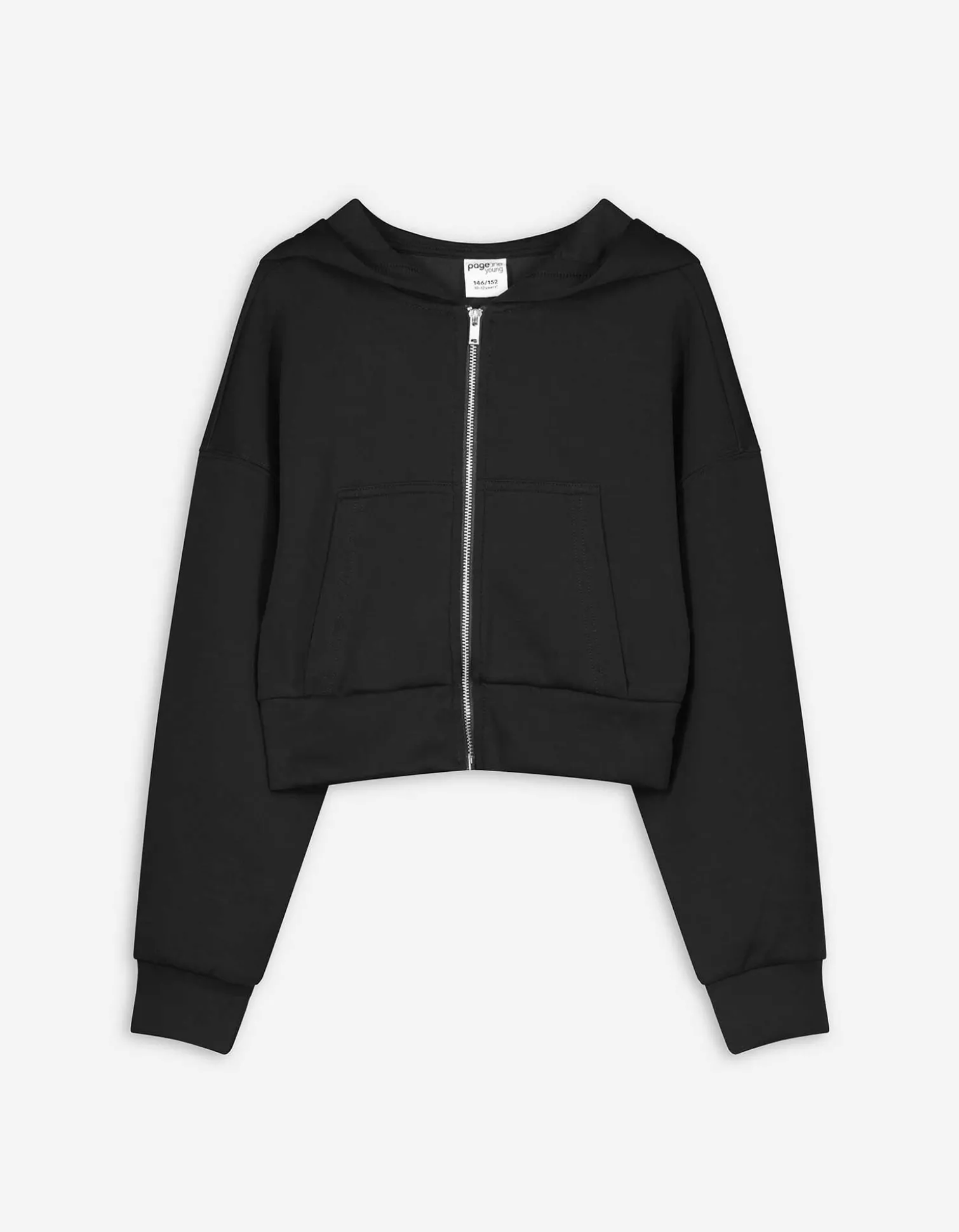 Sweatshirt - einfarbig - schwarz