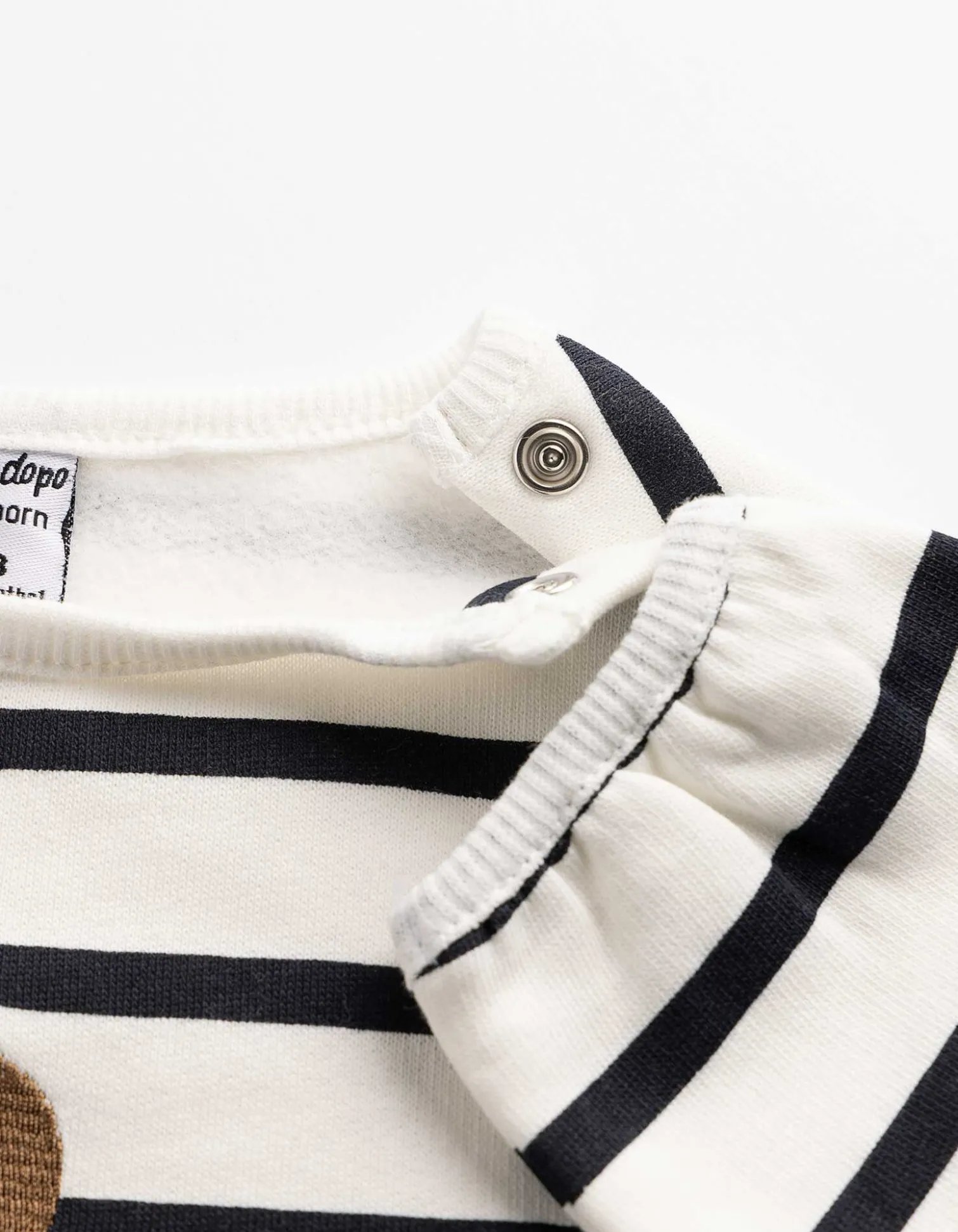 Sweatshirt - Frottee Application - weiß