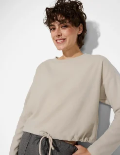 Sweatshirt - Kordel - weiß