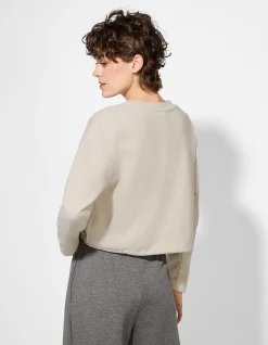 Sweatshirt - Kordel - weiß