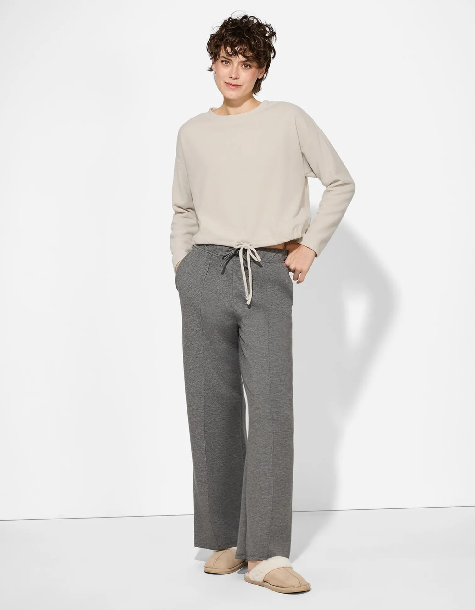 Sweatshirt - Kordel - weiß