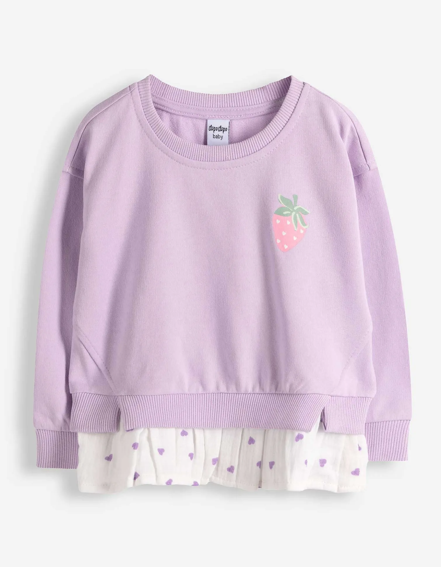 Sweatshirt - Material-Mix - lila