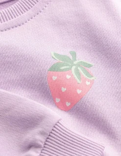 Sweatshirt - Material-Mix - lila