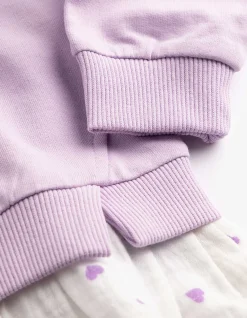 Sweatshirt - Material-Mix - lila