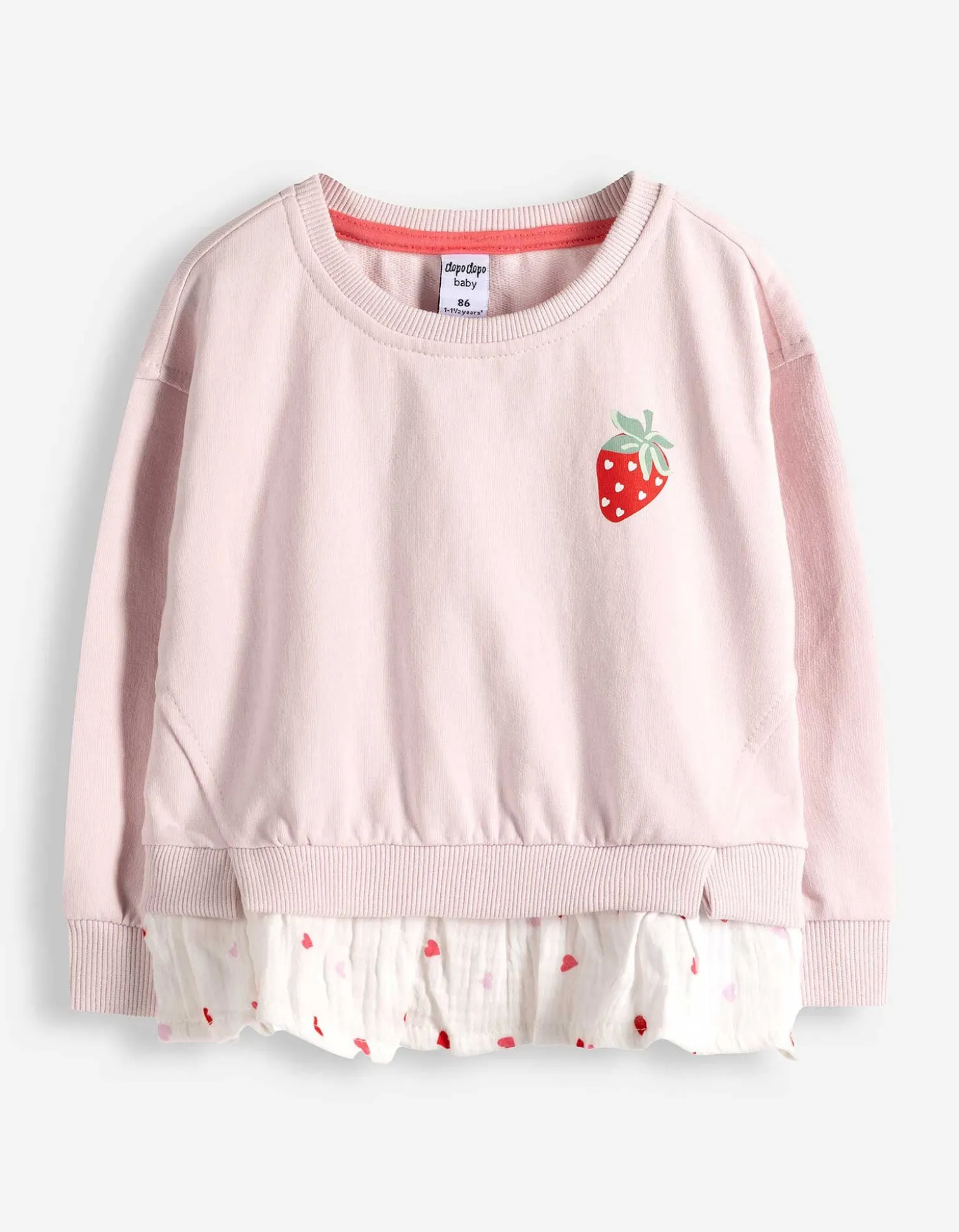 Sweatshirt - Material-Mix - rosa