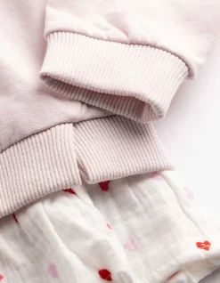 Sweatshirt - Material-Mix - rosa