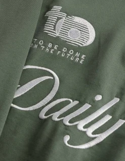 Sweatshirt - Polokragen - dunkelgrün