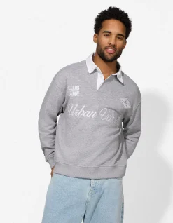 Sweatshirt - Polokragen - grau