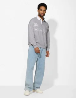 Sweatshirt - Polokragen - grau