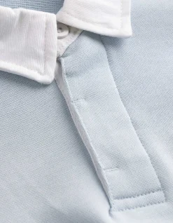 Sweatshirt - Polokragen - hellblau