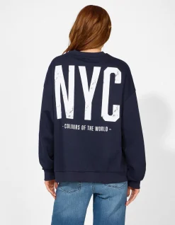 Sweatshirt - Rückenprint - dunkelblau