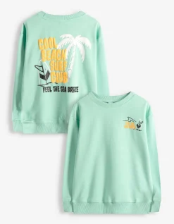 Sweatshirt - Rückenprint - hellgrün