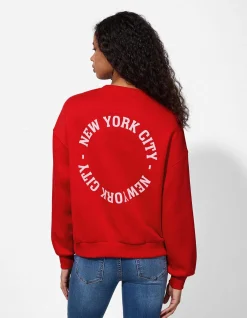 Sweatshirt - Rückenprint - rot