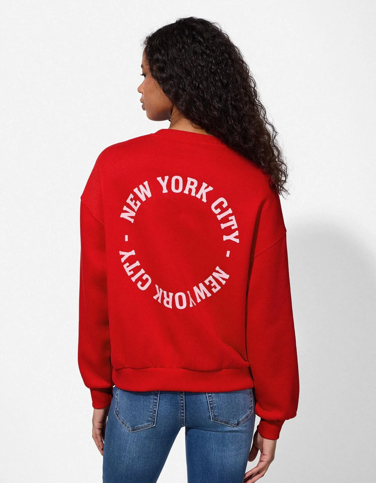 Sweatshirt - Rückenprint - rot