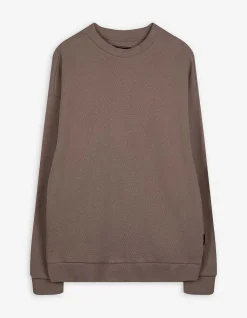 Sweatshirt - Rundhals-Ausschnitt - hellbraun