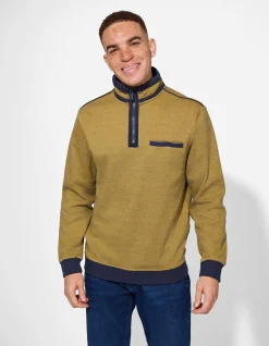 Sweatshirt - Stehkragen - gelb