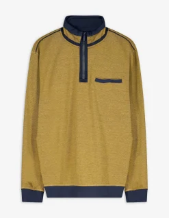 Sweatshirt - Stehkragen - gelb
