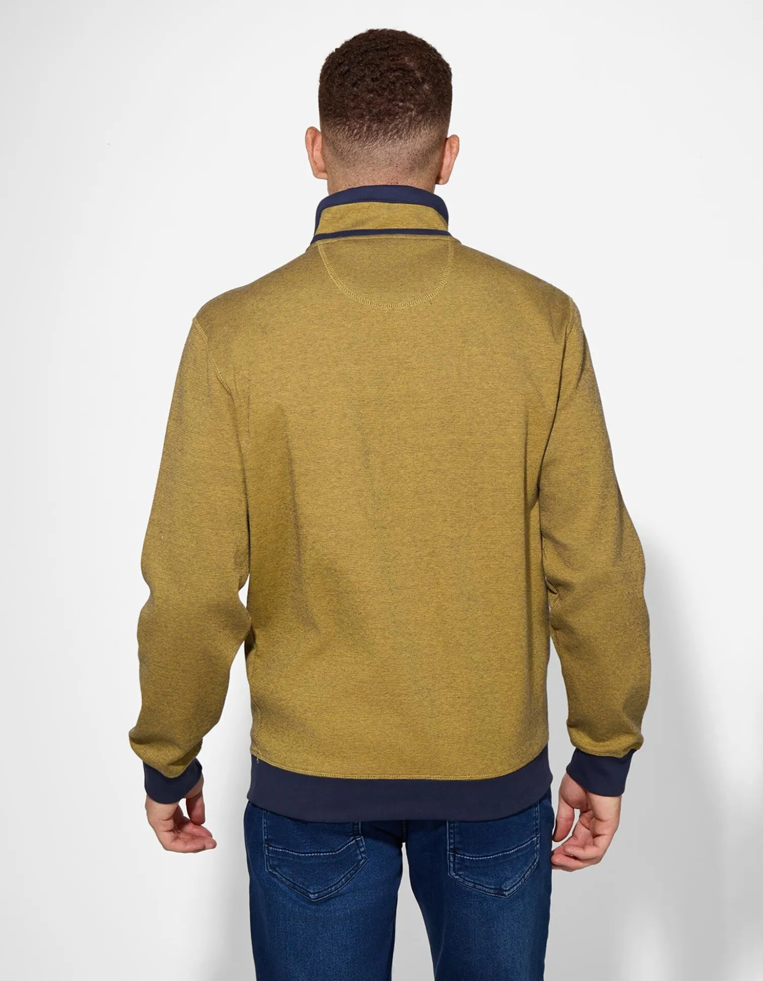 Sweatshirt - Stehkragen - gelb