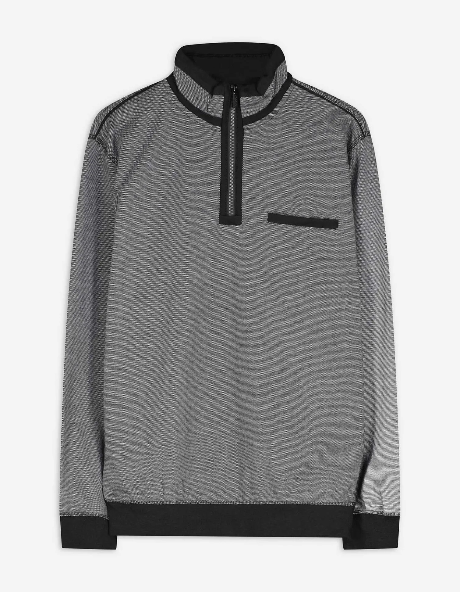 Sweatshirt - Stehkragen - schwarz