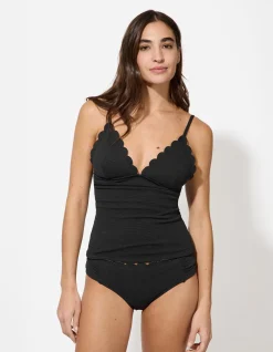 Tankini - Strukturiertes Material - schwarz