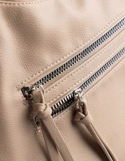 Tasche - Kunstleder - beige