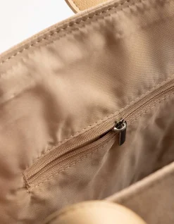 Tasche - Wildlederimitat - beige