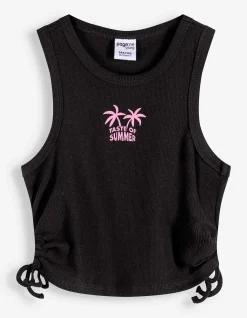 Top - Cut-Outs - schwarz