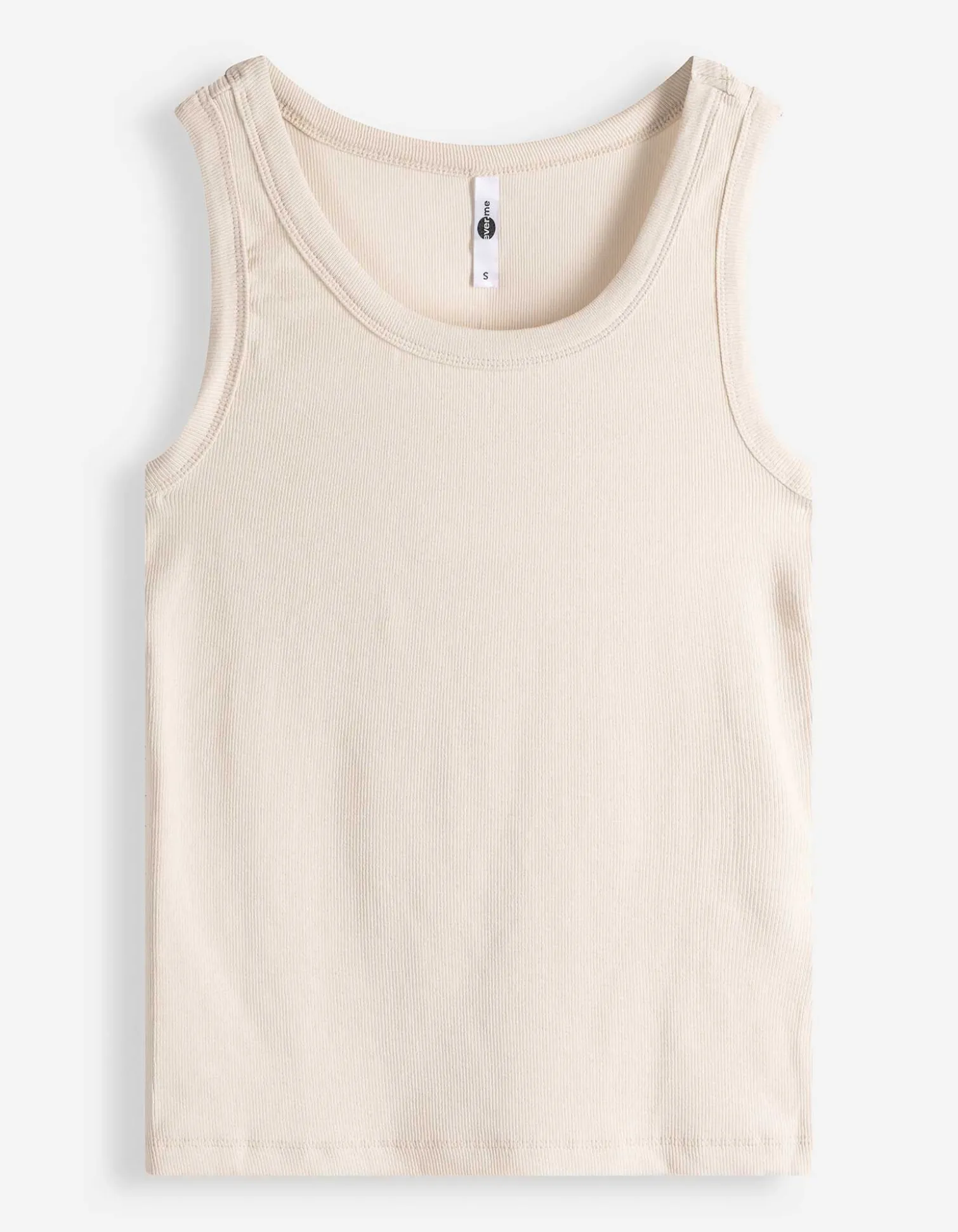 Top - Rippenstruktur - Beige