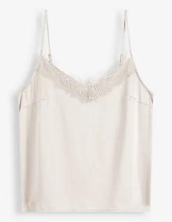 Top - Spitzenbesatz - Beige