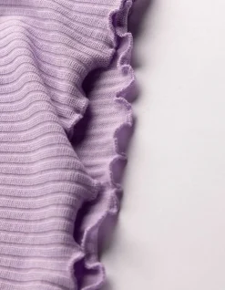 Top - Spitzenbesatz - Pink
