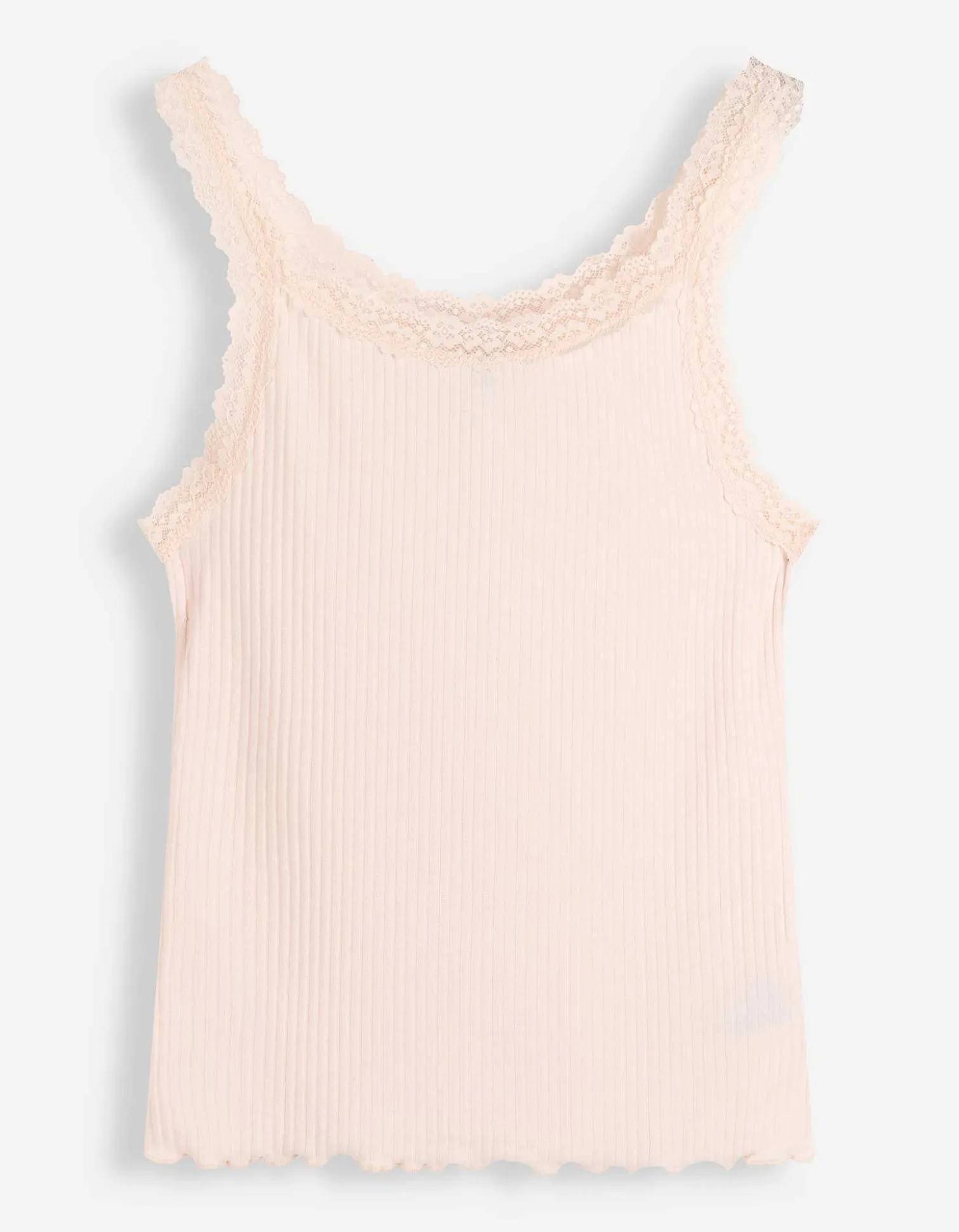 Top - Spitzenbesatz - rosa