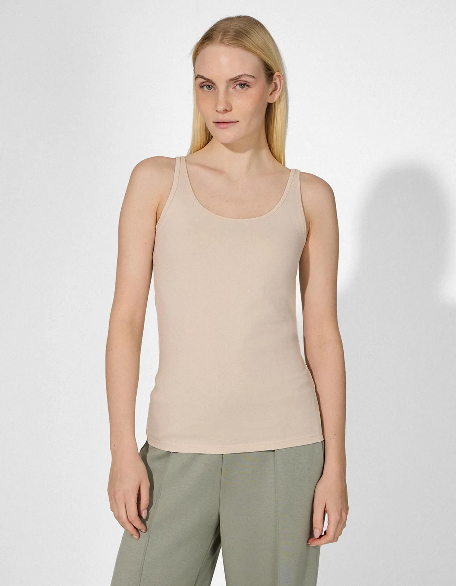 Top - Stretchanteil - Beige